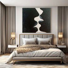 Load image into Gallery viewer, Black and White Kiss Abstract Canvas Painting, Perfect for Intimate Bedroom & Contemporary Art Space LargeART1199