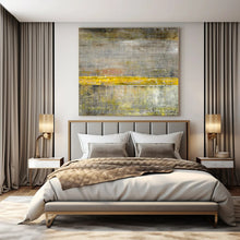 Load image into Gallery viewer, Oversized Hand - painted Gray and Yellow Industrial Charm Acrylic Art for Loft - Style Apartments LargeART0213