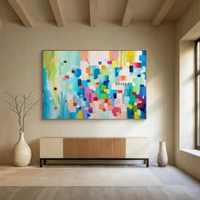 Load image into Gallery viewer, Vibrant Geometric Abstract - Modern Living Room Art LargeART1497