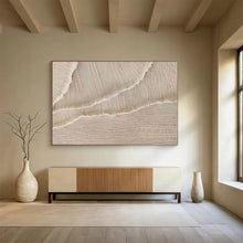 Load image into Gallery viewer, Textured Beige Abstract Art for Rustic Bedroom & Cozy Reading Nook DKH095