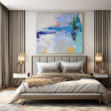 Load image into Gallery viewer, Blue - Toned Abstract Composition Painting, Suited for Coastal Living Room & Serene Reading Nook LargeART1386