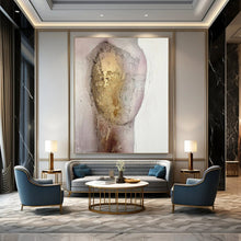 Load image into Gallery viewer, Mixed - Media Abstract Figure Art, Gold - Accented Textured Painting for Luxury Bedroom & Sophisticated Lounge LargeART2222