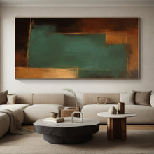 Load image into Gallery viewer, Teal and Brown Abstract Contrast Acrylic Art - Perfect for Modernist Home Office & Eclectic Living Room LargeART0601