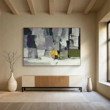 Load image into Gallery viewer, Gray - Toned Geometric Abstract Painting On Canvas DKH365