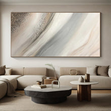 Load image into Gallery viewer, Beige, Gray, and Silver Swirls Acrylic Art - Ideal for Luxe Bedroom & Sophisticated Lounge LargeART0652
