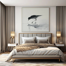 Load image into Gallery viewer, Ink - wash Bird Abstract Art for Traditional - inspired Study & Tranquil Tea House LargeART0933