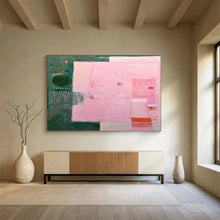 Load image into Gallery viewer, Pink & Green Abstract Mixed - Media Art for Feminine Boutique & Art Gallery Pop - Up DKH060