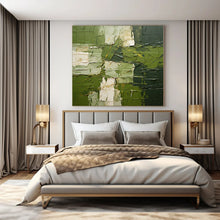 Load image into Gallery viewer, Grand Hand - painted Textured Green Layers Acrylic Art for Nature - Loving Lounges LargeART0187