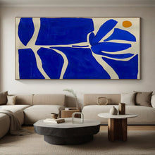 Load image into Gallery viewer, Blue - Orange Floral Abstraction Art for Coastal Bedroom & Art Gallery LargeART0872