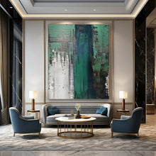 Load image into Gallery viewer, Green Abstract Textures Painting, Ideal for Modern Office & Nature - Inspired Living Room LargeART2021