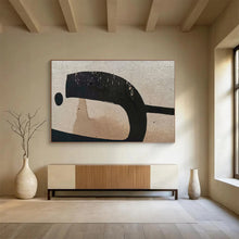 Load image into Gallery viewer, Black and Beige Abstract Art for Industrial - Chic Loft & Creative Studio DKH139