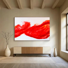 Load image into Gallery viewer, Dynamic Red Abstract Painting on Canvas DKH569