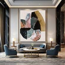 Load image into Gallery viewer, “Geometric Fusion” - Assorted shapes in earthy tones with texture DTP152