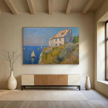 Load image into Gallery viewer, Coastal Cliffside Abstract Painting for Beach House & Seaside Café DKH222