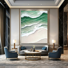 Load image into Gallery viewer, “Aerial Ocean Waves” – Surreal Seascape Acrylic Painting with Calming Tones DTP290