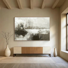 Load image into Gallery viewer, Hand - painted Monochrome Abstract Landscape Acrylic Art for Industrial - Chic Loft Decor LargeART1672