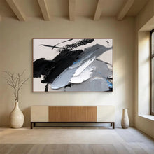 Load image into Gallery viewer, Bold Black and White Abstract Painting for Industrial Loft & Monochrome Gallery DKH310