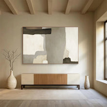 Load image into Gallery viewer, Neutral - Toned Geometric Abstract Painting on Canvas - “Quiet Order” DKH607