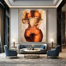 Load image into Gallery viewer, “Cello - Shaped Figure” - Surrealist Figurative Art on Canvas DKH1648