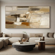 Load image into Gallery viewer, Neutral Toned Abstract Blocks Acrylic Art - Great for Minimalist Home Office & Rustic - style Library LargeART0610