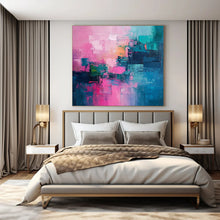 Load image into Gallery viewer, Pink & Teal Abstract Block Acrylic Art, Suited for Teen Room & Creative Lounge LargeART1012