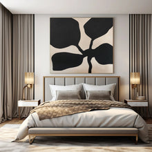 Load image into Gallery viewer, Black - Beige Flower - Shaped Abstract Acrylic Art, Fit for Bedroom Night Area & Cozy Lounge LargeART0993