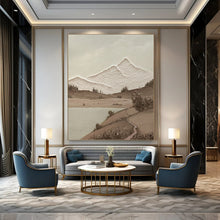Load image into Gallery viewer, Sepia - Toned Mountain Vista – Textured Oil Landscape DTP268