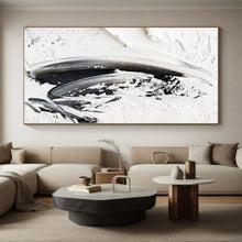 Load image into Gallery viewer, Oversized Hand - painted Monochrome Textured Strokes Acrylic Art for Industrial - Chic Hallways LargeART0242