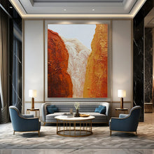 Load image into Gallery viewer, “Textured Canyon Colors” - Orange, White, Yellow Abstract Art on Canvas DKH1210