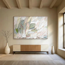 Load image into Gallery viewer, Textured Pastel Green - Pink Abstract Painting for Bohemian Bedroom & Light - Filled Café DKH261