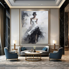 Load image into Gallery viewer, Black & White Figurative Abstract Painting, Ideal for Elegant Bedroom & Art - Themed Lounge LargeART2133