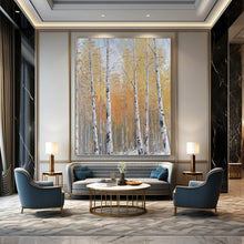 Load image into Gallery viewer, “Autumn Birch Forest Landscape” - Yellow, Orange, White Landscape Art on Canvas DKH1299