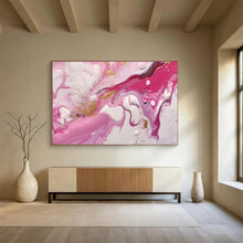 Load image into Gallery viewer, Pink Marble Dream Hand-Painted Abstract Acrylic Art for Girl’s Room Decor LargeART1617