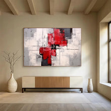 Load image into Gallery viewer, Red - Gray Geometric Abstract Painting for Contemporary Office & Urban - Style Loft DKH269