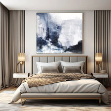 Load image into Gallery viewer, Blue - Gray Abstract Cityscape Abstract Canvas Painting, Ideal for Urban Apartment Living Room & Modern Hotel Suite LargeART1132