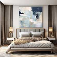 Load image into Gallery viewer, Light & Dark Blue Abstract Painting, Ideal for Modern Living Room & Calming Bedroom LargeART1334