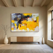 Load image into Gallery viewer, Bold Yellow Abstract Painting On Canvas DKH429