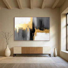 Load image into Gallery viewer, Hand - painted Abstract Gold - Accented Acrylic Art for Luxury Bedroom Decor LargeART1648