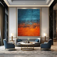 Load image into Gallery viewer, Blue & Orange Abstract Gradient Art, Perfect for Contemporary Living Room & Creative Studio LargeART1947