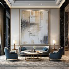 Load image into Gallery viewer, “Earth - Toned Geometric Abstract” Modern Painting on Canvas, Sophisticated Decor Pick DKH979