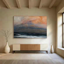 Load image into Gallery viewer, Fiery Sky & Sea Abstract Art for Eclectic Living Room & Bold Dining Area DKH110
