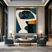 Load image into Gallery viewer, “Cubist Lady with Geometric Frames” - Abstract Portrait Art on Canvas DKH1471