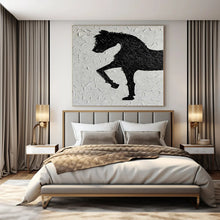 Load image into Gallery viewer, Textured Black Horse Silhouette Acrylic Art, Ideal for Rustic - Modern Living Room & Equestrian - Inspired Study LargeART1079