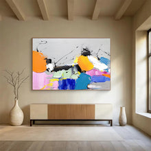 Load image into Gallery viewer, “Colorful Abstract Shapes on Grey” - Expressionistic Abstract Acrylic, Ideal for Creative Office and Art Gallery DLZ267