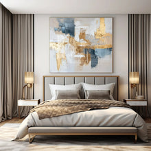 Load image into Gallery viewer, Neutral and Gold Abstract Composition Canvas Painting, Ideal for Modern Living Room & Refined Conference Room LargeART1242