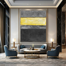 Load image into Gallery viewer, “Grey and Yellow Color - Block” - Minimalist Abstract Art on Canvas DKH1625
