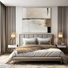 Load image into Gallery viewer, White, Black & Gold Abstract Painting, Perfect for Luxury Bedroom & Chic Lounge LargeART1475