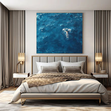 Load image into Gallery viewer, Solitary Swimmer in Blue Acrylic Art, Perfect for Beach House Bedroom & 冥想 Yoga Studio LargeART1065
