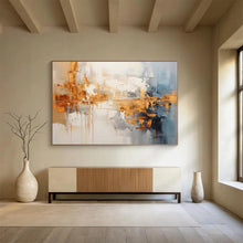 Load image into Gallery viewer, Gold & Gray Reflections: Urban - Inspired Metallic Abstract Large - Scale Hand - painted Abstract Acrylic Art DLZ183