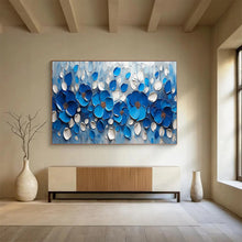 Load image into Gallery viewer, Blue Floral Relief Large - scale acrylic painting DLZ173